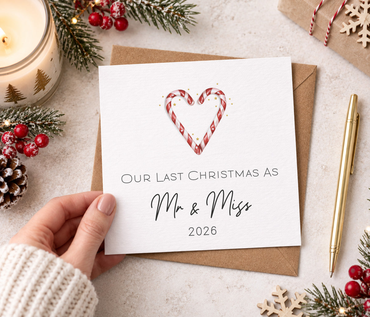 Our Last Christmas as Mr & Miss – Engagement Christmas Card
