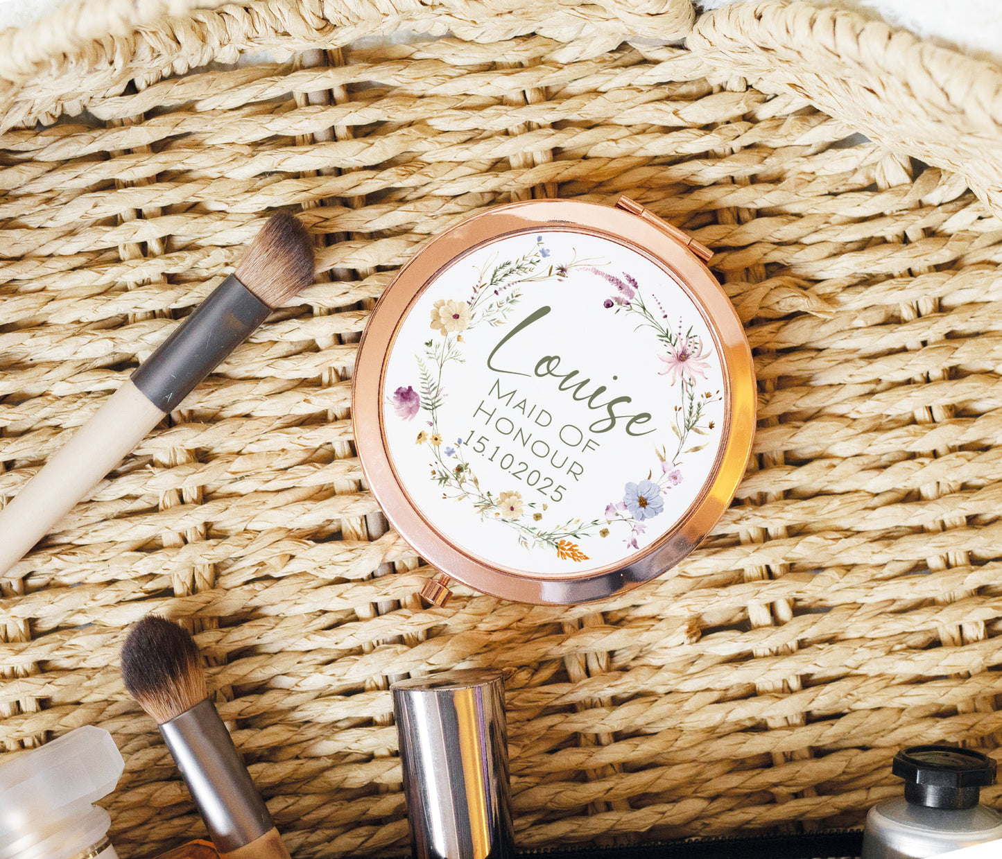 Spring Flowers Bridesmaid Compact Mirror