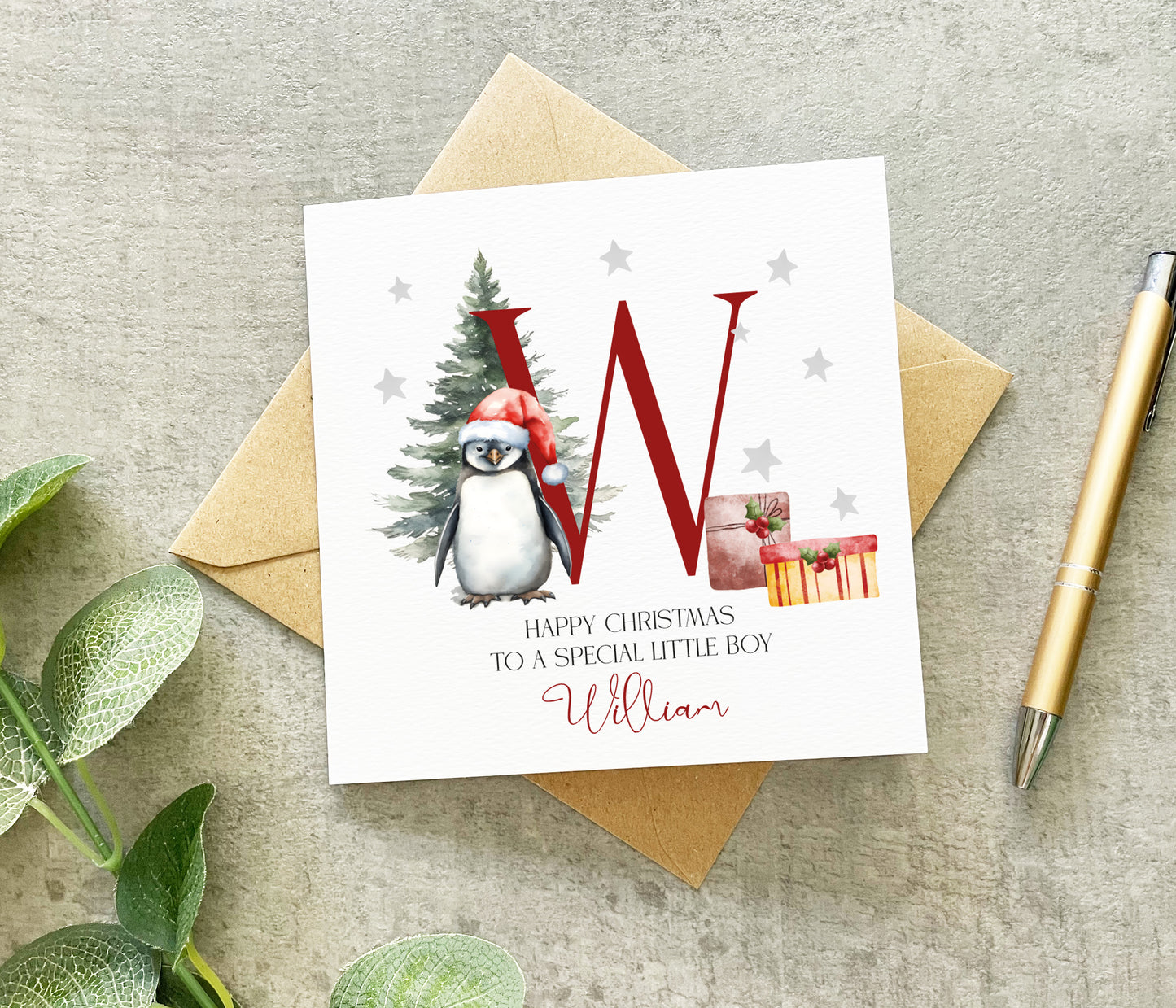 Penguin Little Boy Card