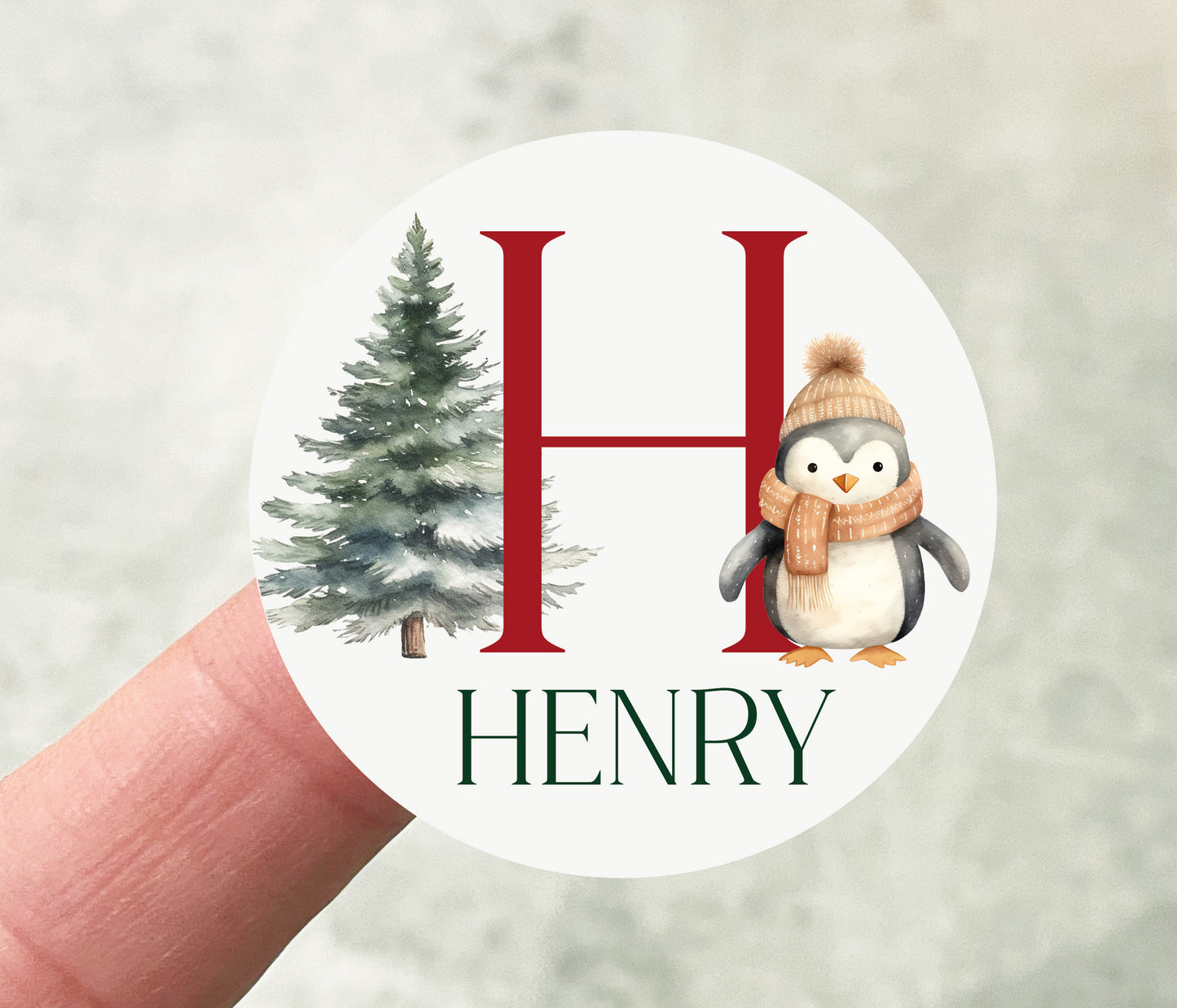 Penguin Initial Stickers