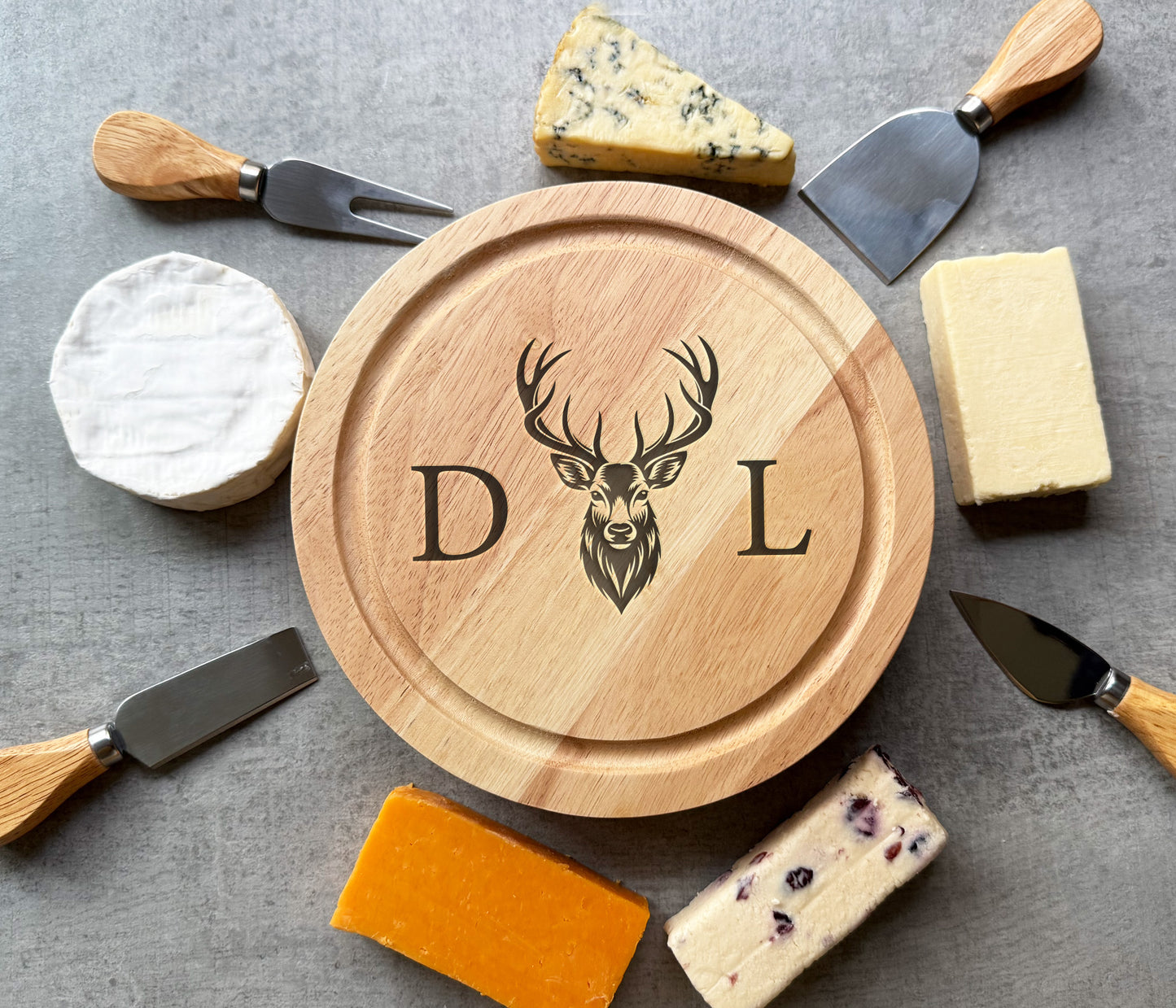 Stag Initials Cheeseboard