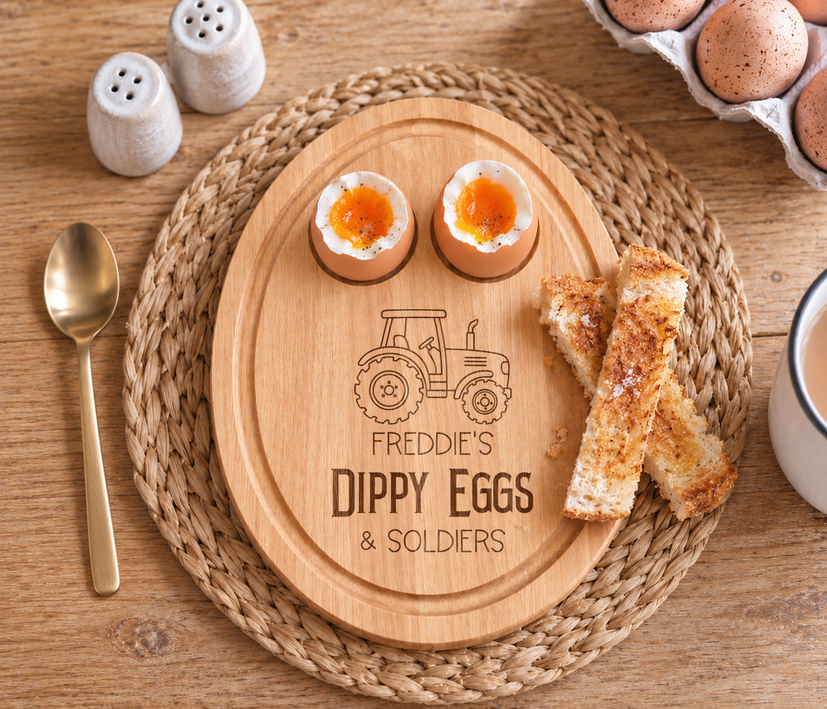 Tractor Dippy Egg Breakfast Board