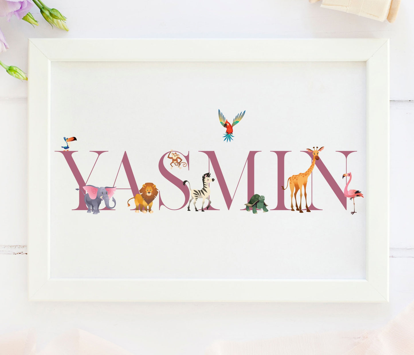 Safari Animals Nursery Print