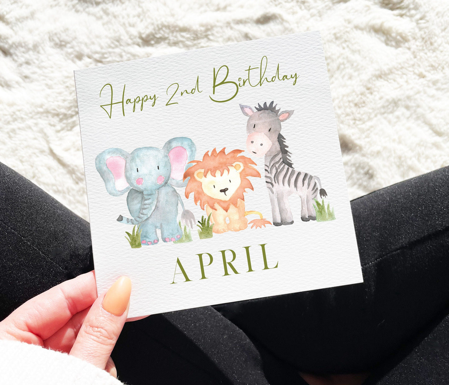 Safari Animals 1st Birthday Card