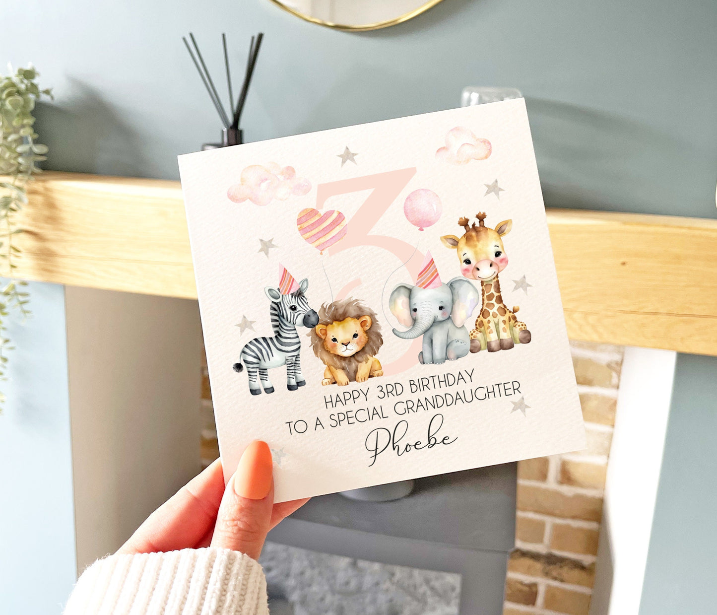 Granddaughter Safari Animals Card
