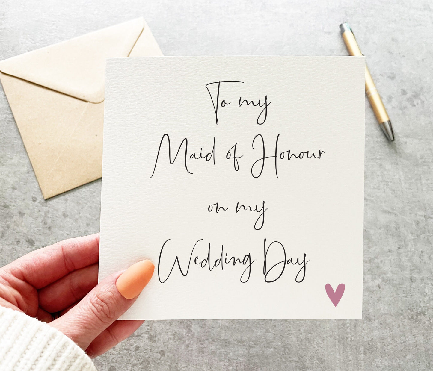 To My Bridesmaid On My Wedding Day Card