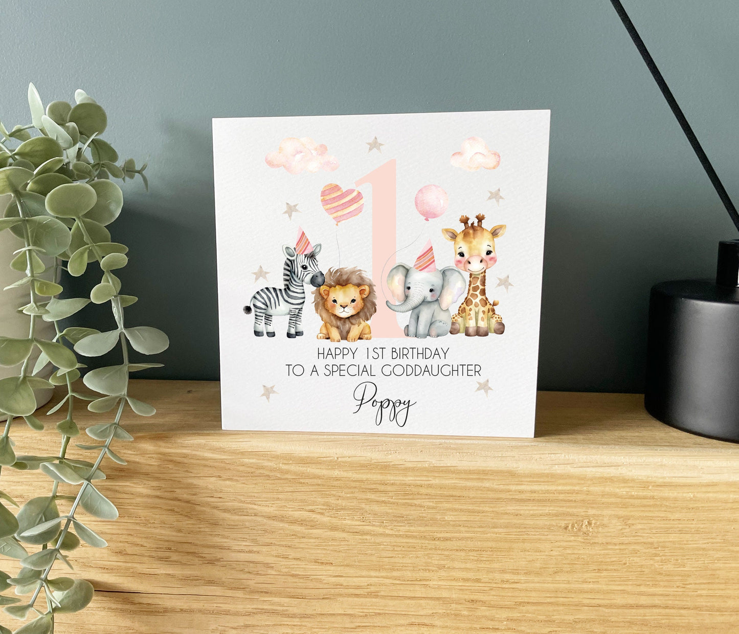 Goddaughter Safari Animals Card