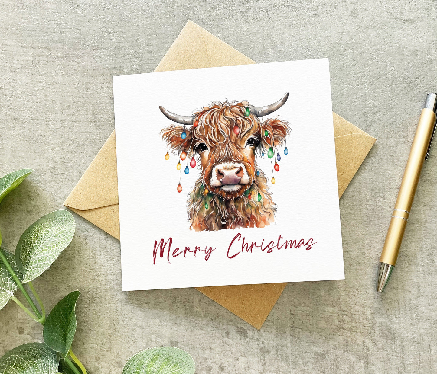 Highland Cow Christmas Card