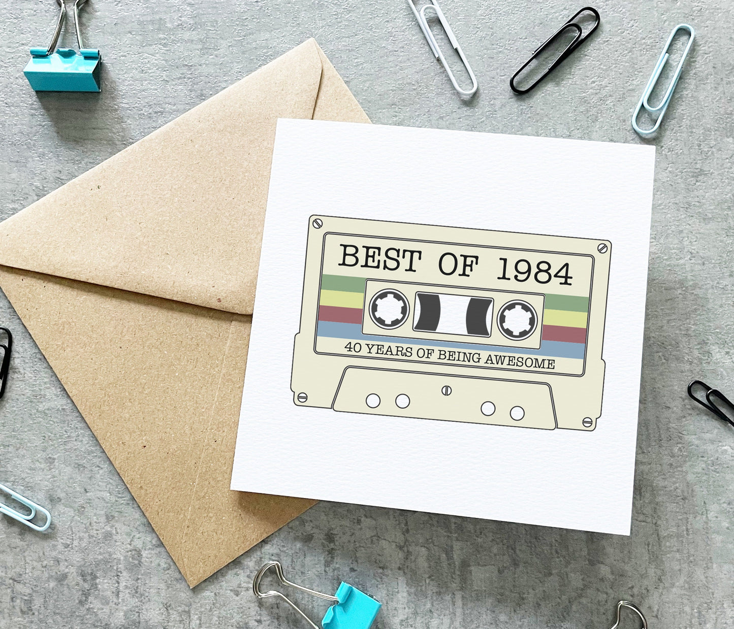 Retro Cassette 40th Card