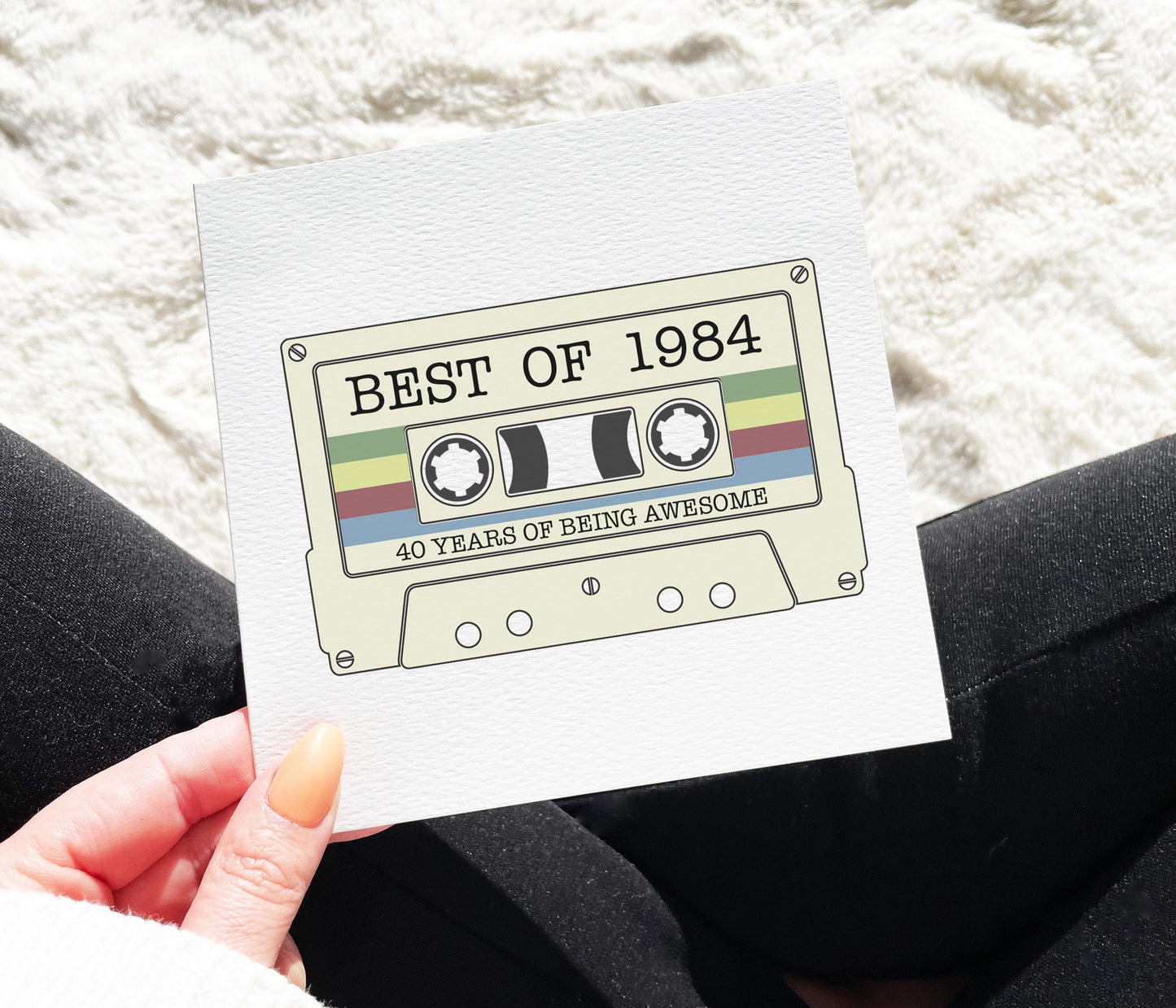 Retro Cassette 40th Card