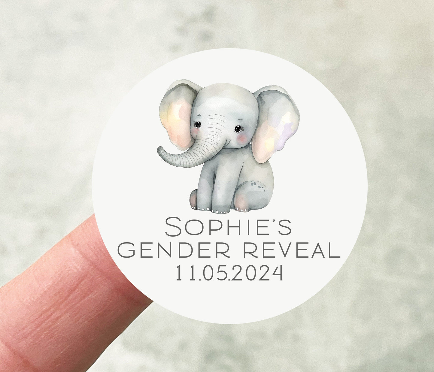 Elephant Baby Shower Stickers