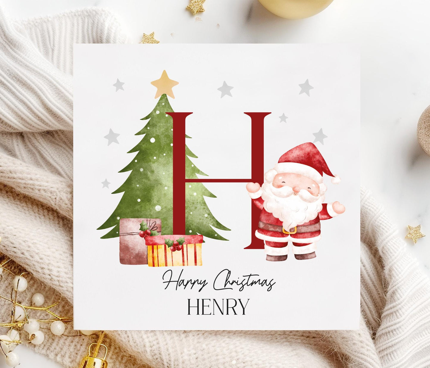 Childrens Initial Christmas Card
