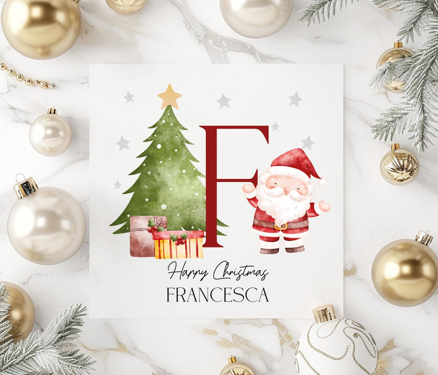 Childrens Initial Christmas Card