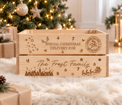 Personalised Wooden Family Christmas Eve Box