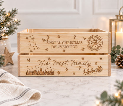 Personalised Wooden Family Christmas Eve Box