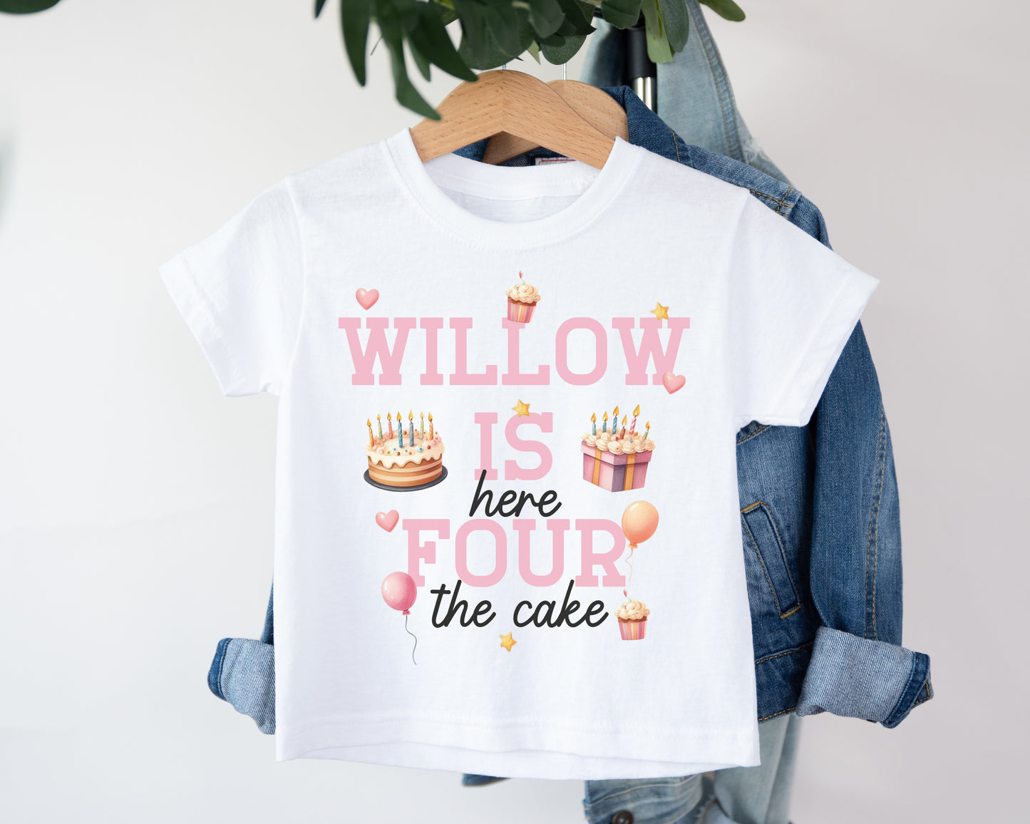 Here Four The Cake Birthday T-Shirt