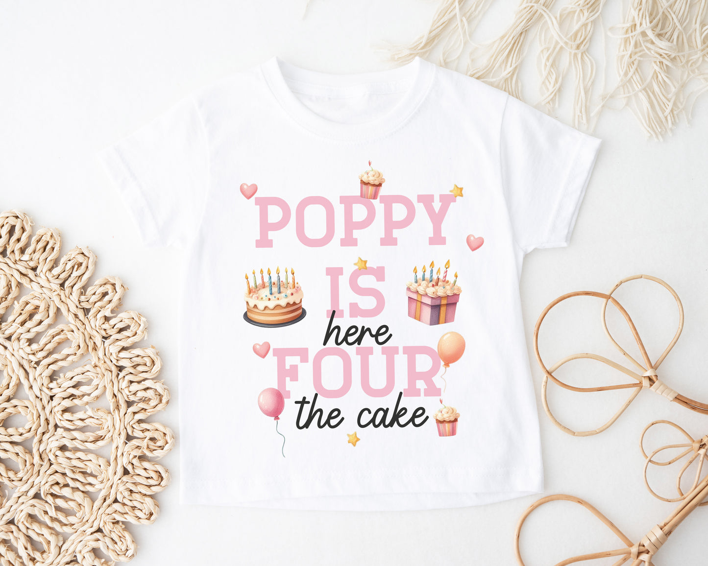 Here Four The Cake Birthday T-Shirt
