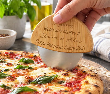 5th Anniversary Wooden Pizza Wheel