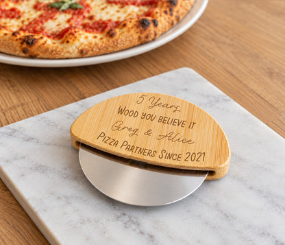 5th Anniversary Wooden Pizza Wheel