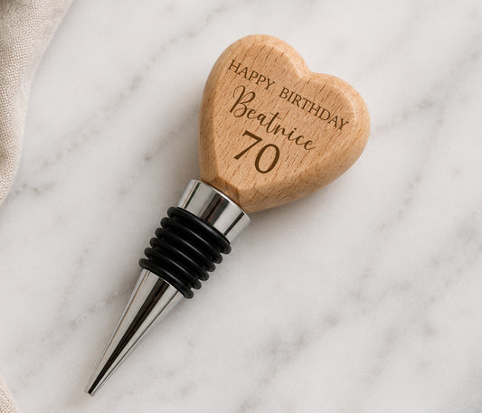 70th Birthday Bottle Stopper