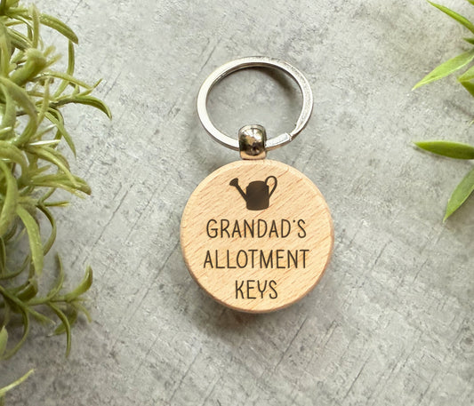Grandad’s Allotment Personalised Wooden Keyring