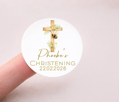 Bumble Bee Christening Stickers