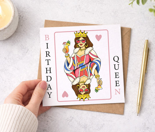 Queen Of Hearts Birthday Card