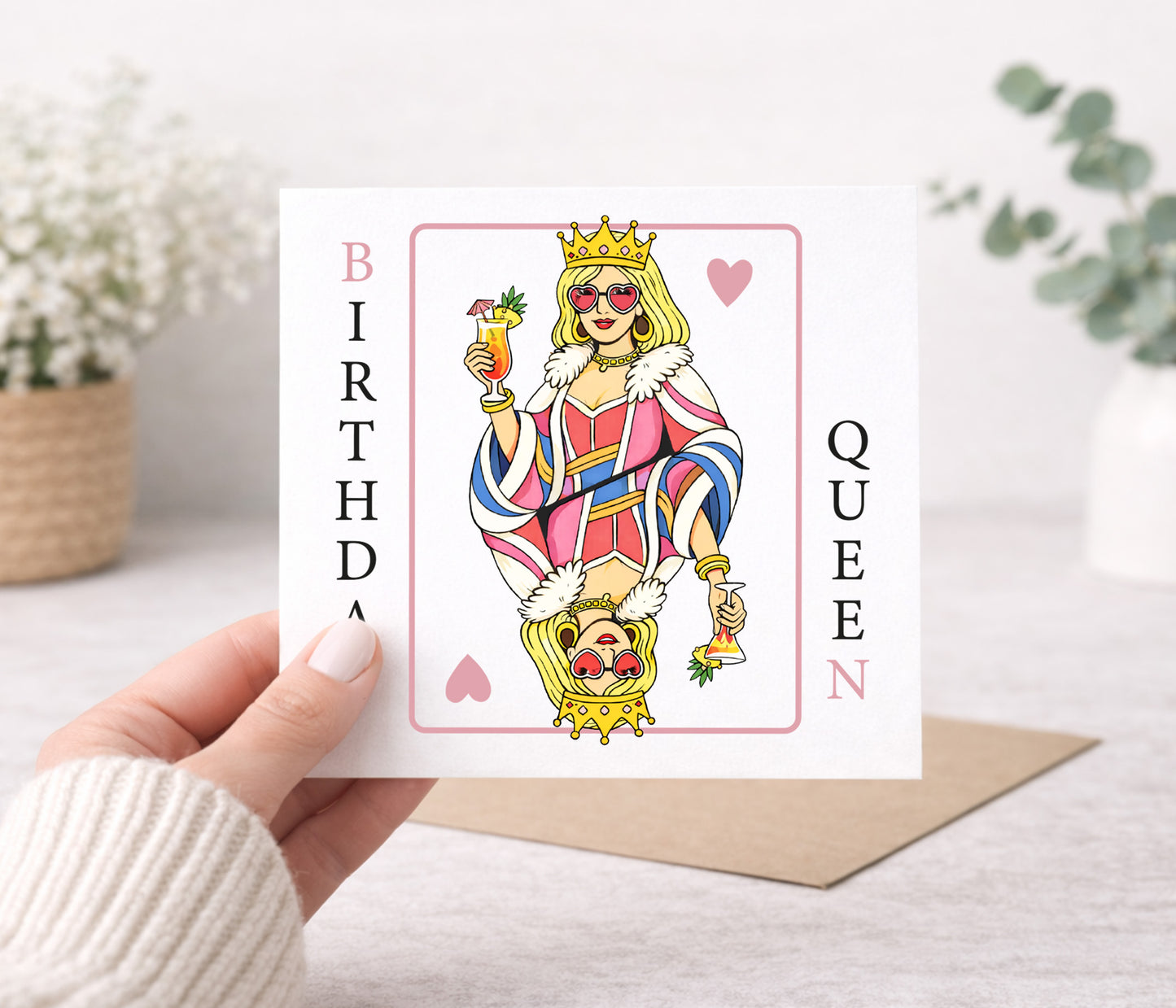 Queen Of Hearts Birthday Card