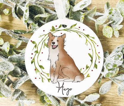 Brown Border Collie Bauble
