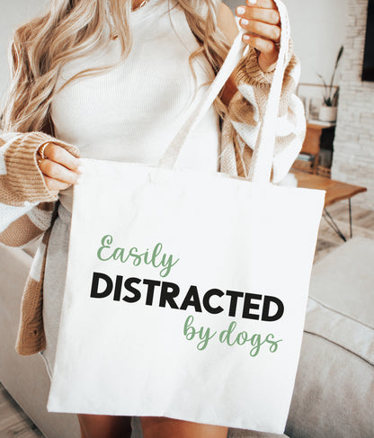 Easily Distracted By Dogs Tote Bag