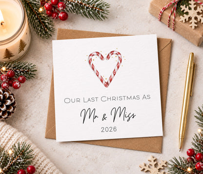 Our Last Christmas as Mr & Miss – Engagement Christmas Card