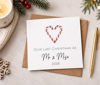 Our Last Christmas as Mr & Miss – Engagement Christmas Card