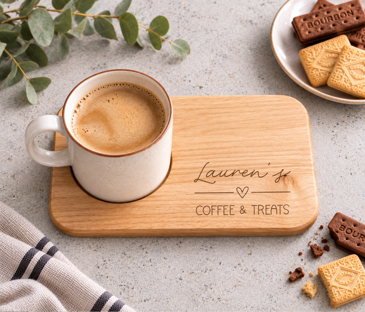 Coffee & Treats Wooden Biscuit Board