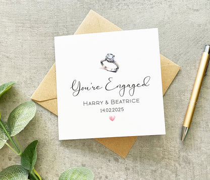 Extra Special Engagement Card Personalised With Their Names And The Date