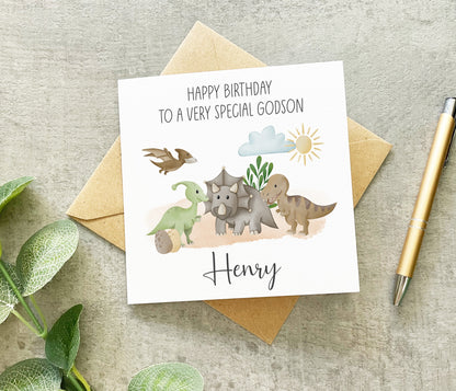 Dinosaur Nephew Birthday Card