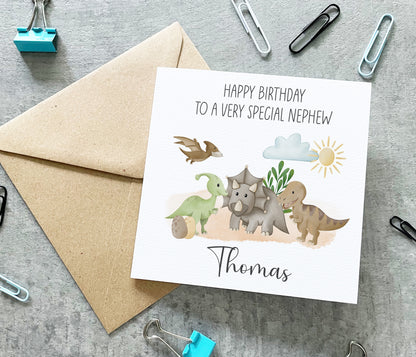 Dinosaur Nephew Birthday Card