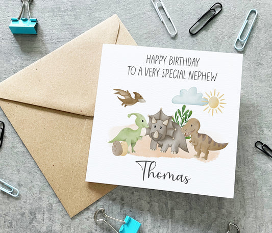 Dinosaur Nephew Birthday Card