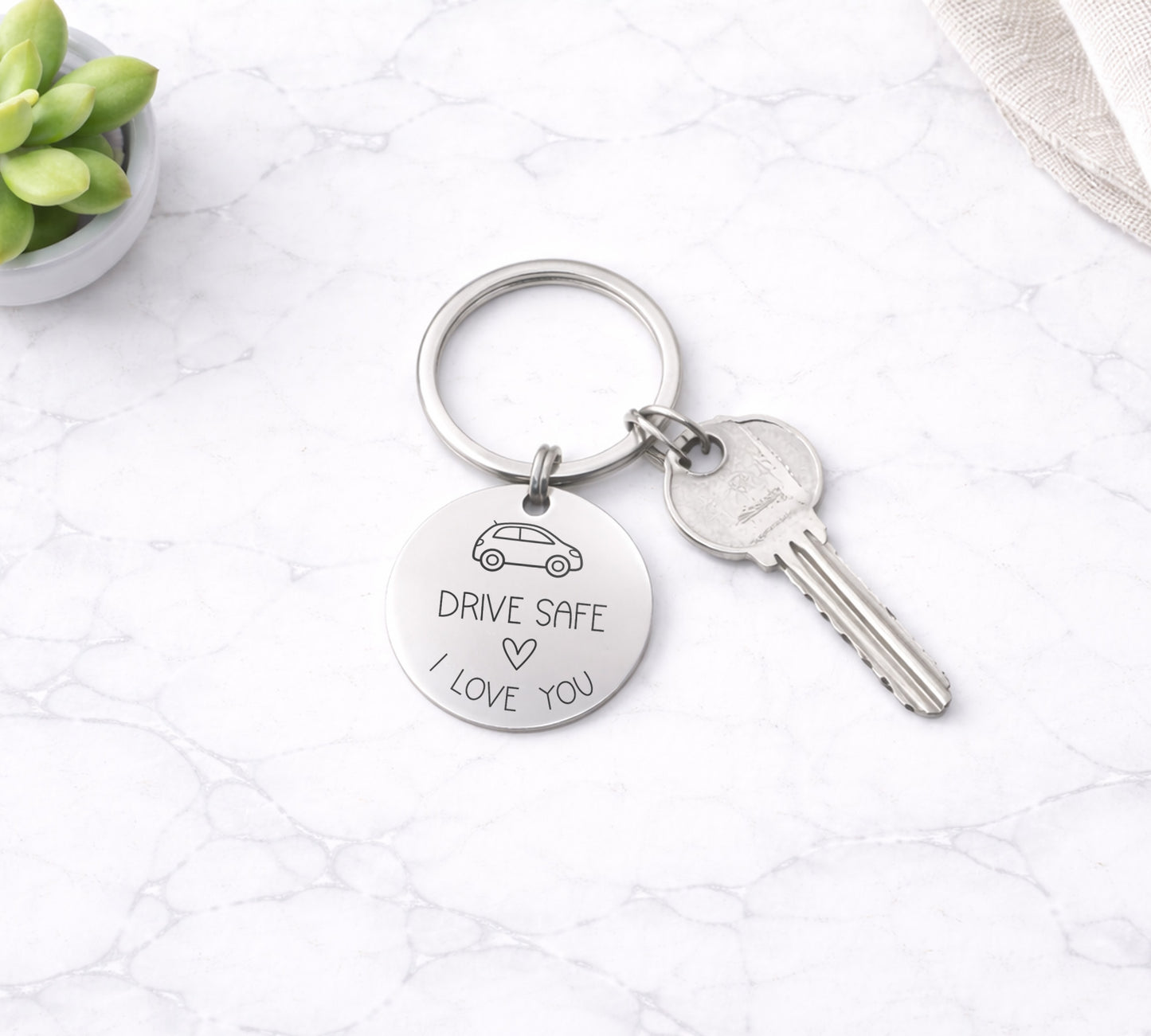 Drive Safe I Love You Keyring