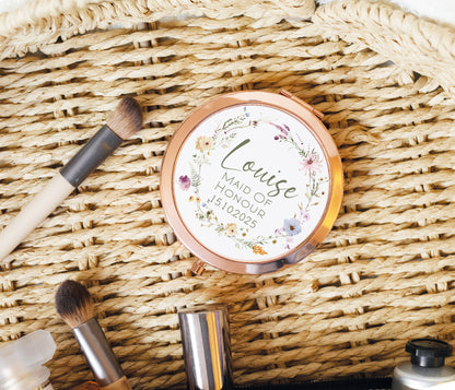 Spring Flowers Bridesmaid Compact Mirror