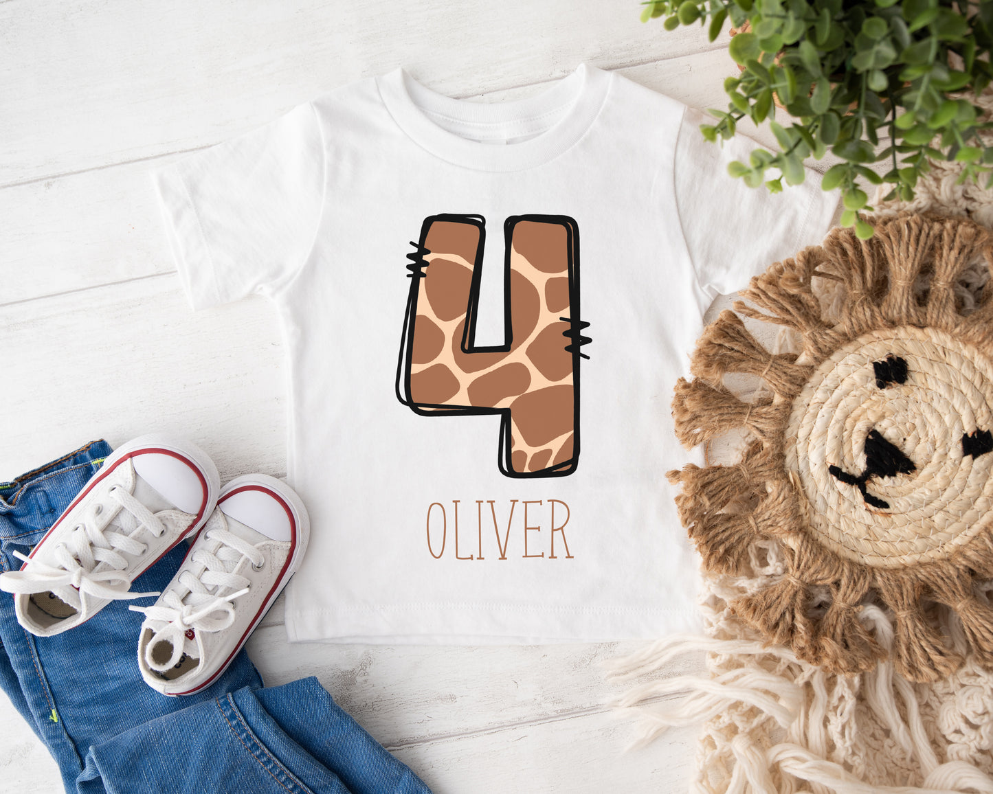 Giraffe Age Birthday T-Shirt