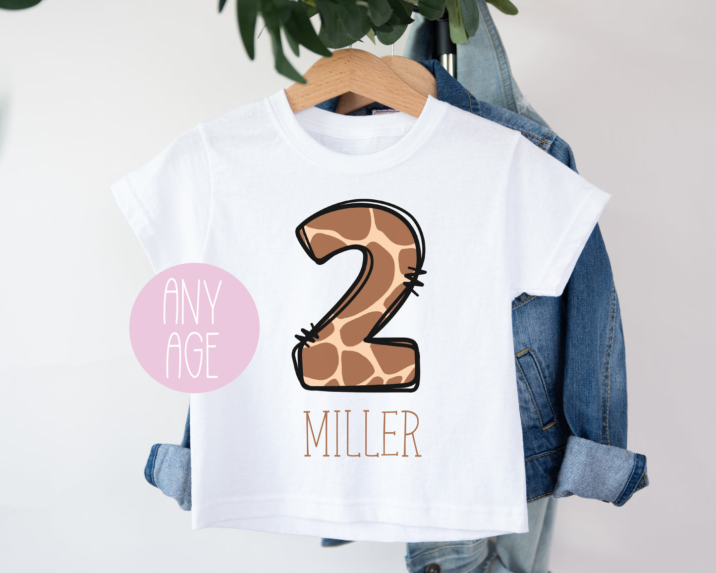 Giraffe Age Birthday T-Shirt