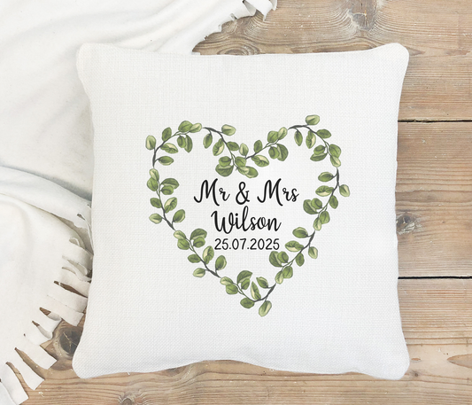 Leaf Heart Wedding Cushion