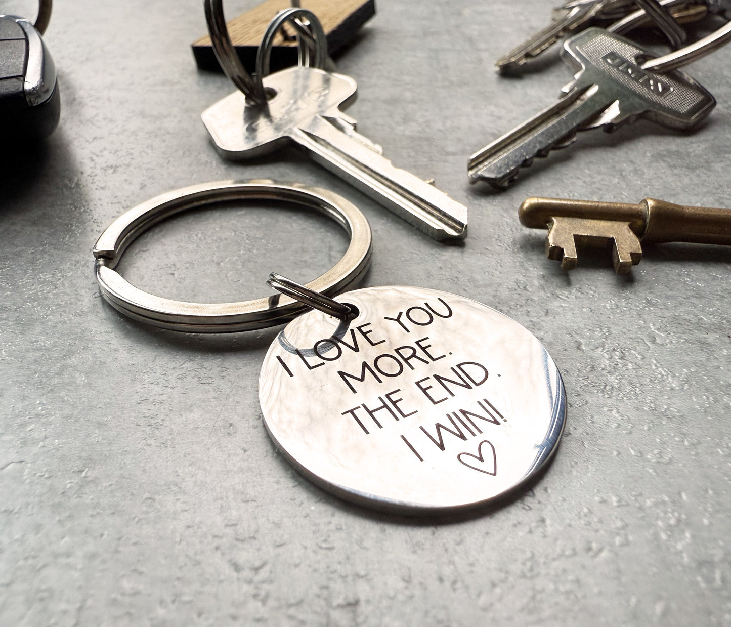 I Love You More The End I Win Keyring