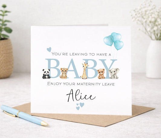 Baby Boy Maternity Leave Card
