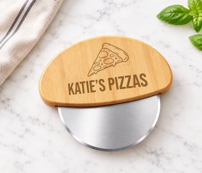 Wooden Pizza Cutter – Name Pizza Wheel