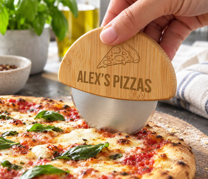 Wooden Pizza Cutter – Name Pizza Wheel