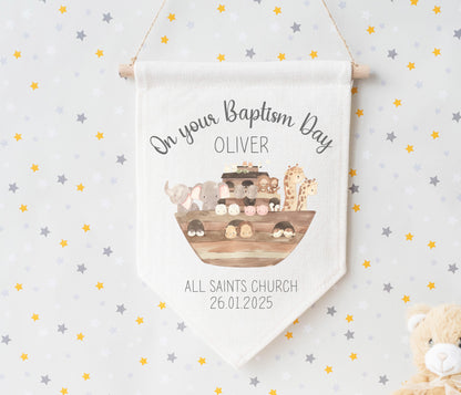 Noah's Ark Christening Sign