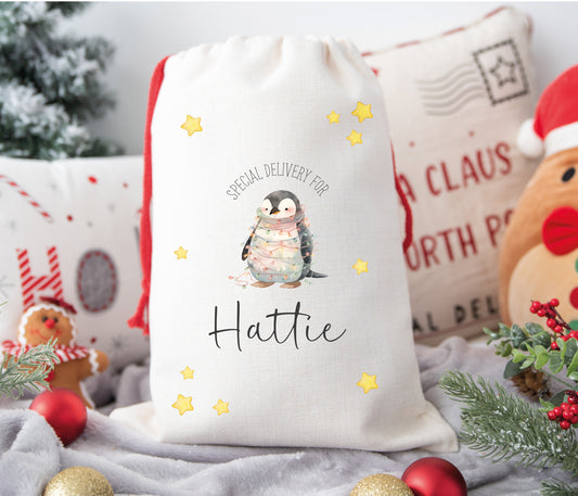 Penguin Christmas Sack