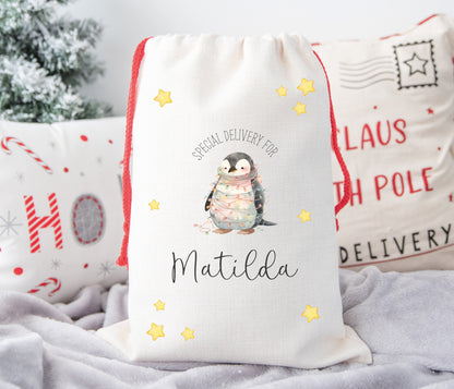 Penguin Christmas Sack