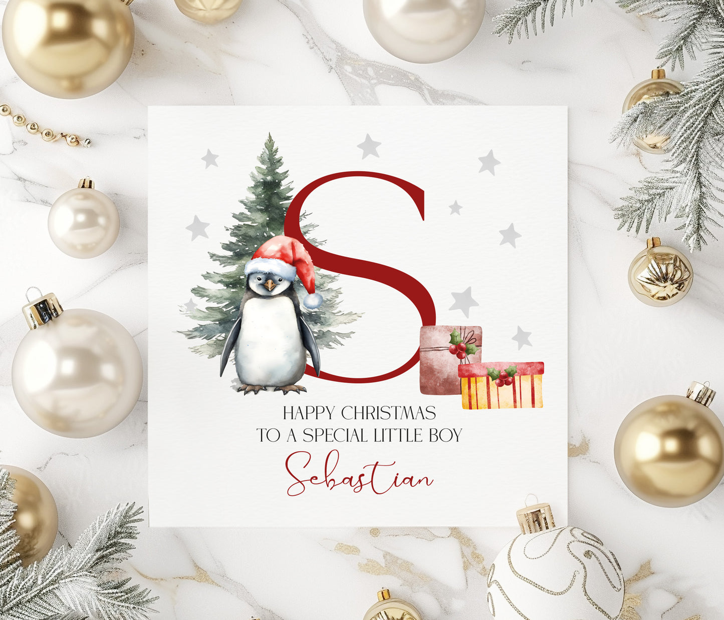Penguin Little Boy Card